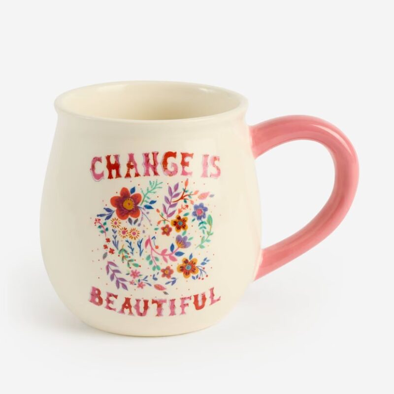 Change is Beautiful Floral Graphic Mug