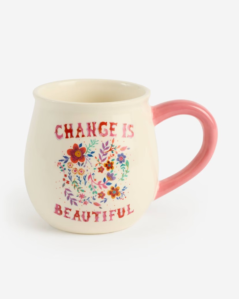 Change is Beautiful Floral Graphic Mug