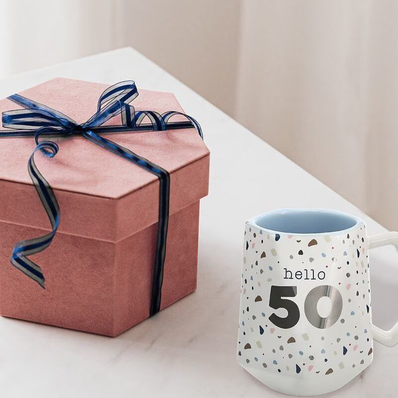 Hello 50 - 18 oz. Geometric Mug